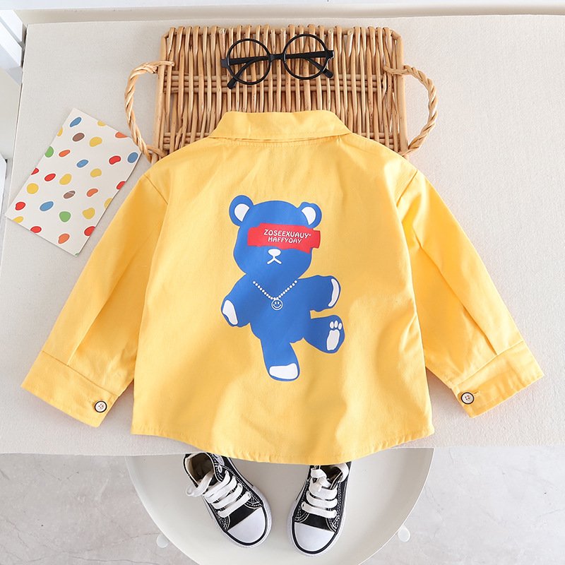 Spring and autumn new high-quality cartoon cardigan long-sleeved shirt and coat and jeans three children's clothing set