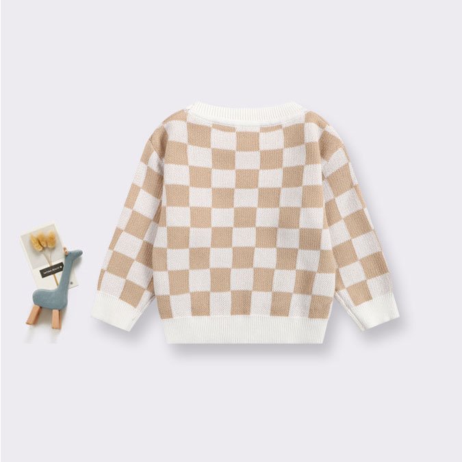Manufacturer Custom knit baby clothes shorts 100% cotton plaid print 2 piece girls baby clothing set newborn baby sweater set