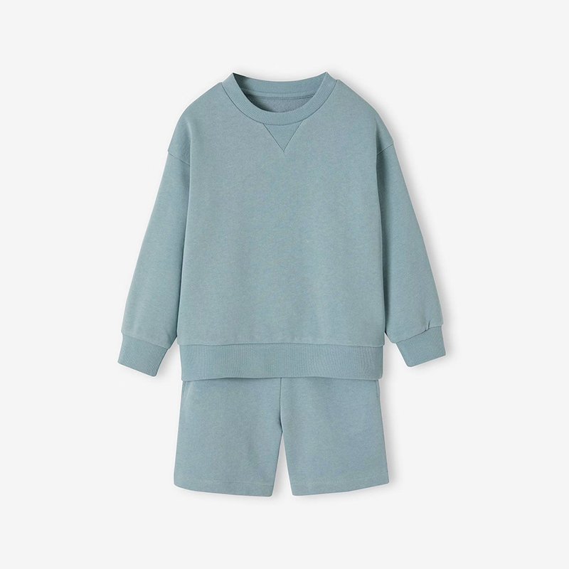 Bamboo cotton kids sweatsuit sets french terry kids shorts set tracksuits toddler boys clothing sets custom children clothes
