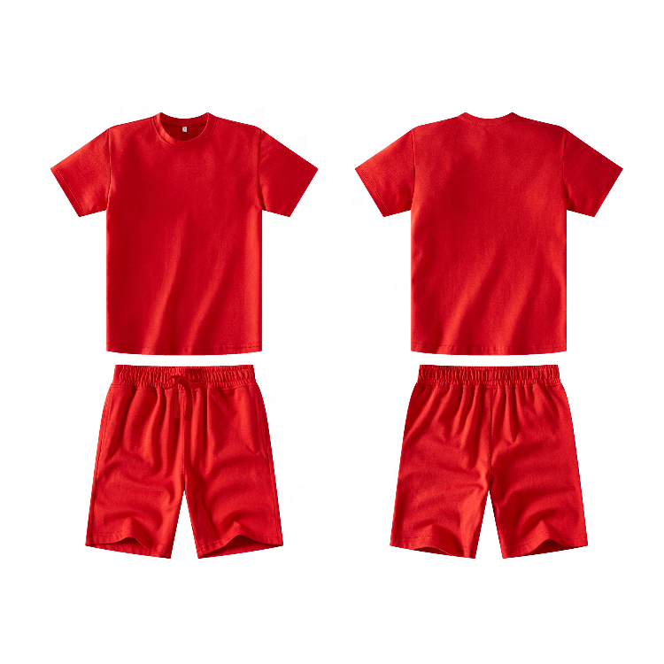 2024 Blank And Girl Fashion Multi Color Cotton Sportswear Tracksuit Kid Plain Summer Boy Clothing Set