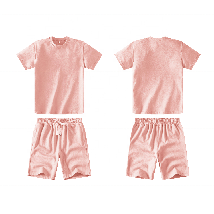 2024 Blank And Girl Fashion Multi Color Cotton Sportswear Tracksuit Kid Plain Summer Boy Clothing Set