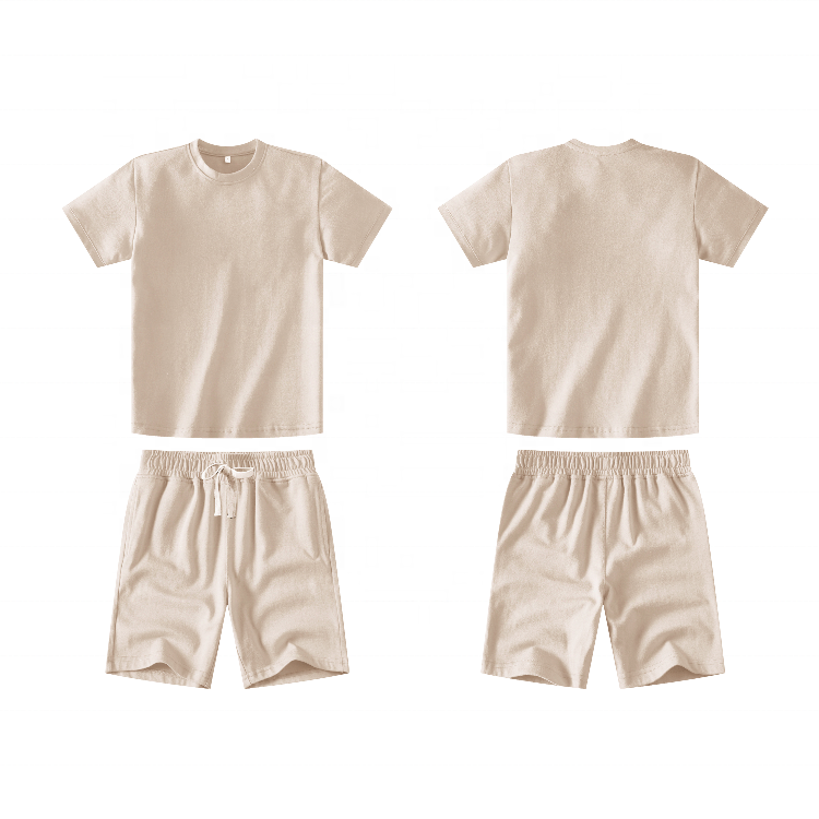 2024 Blank And Girl Fashion Multi Color Cotton Sportswear Tracksuit Kid Plain Summer Boy Clothing Set