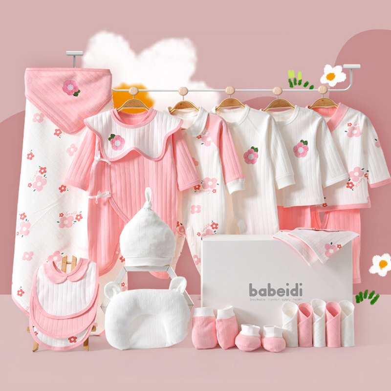 Spring Autumn Newborn Babies Gift Box Pure Cotton Clothing Sets Casual 22pcs 23pcs 26pcs New Born Baby Clothes Sets