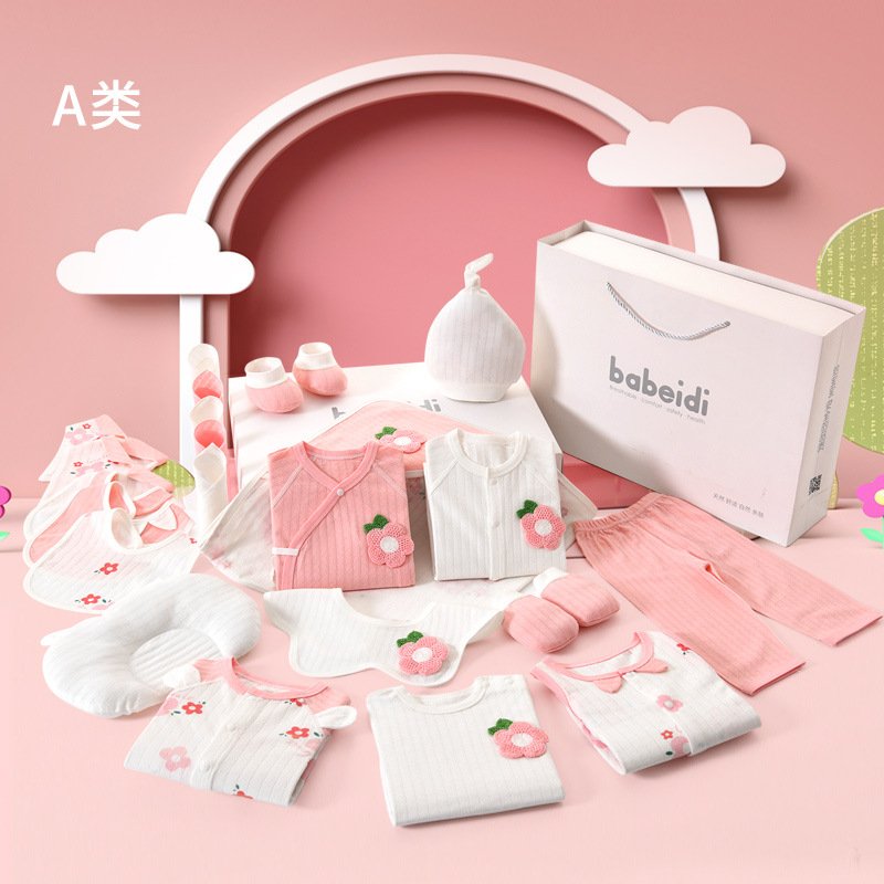 Spring Autumn Newborn Babies Gift Box Pure Cotton Clothing Sets Casual 22pcs 23pcs 26pcs New Born Baby Clothes Sets
