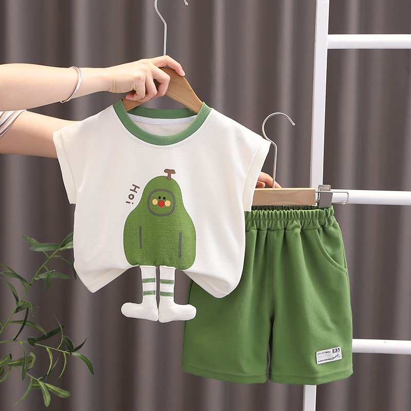 Summer Kid Clothes cute cartoon simple baby Boys clothing sets Children's Cartoon top Shorts Boys suit