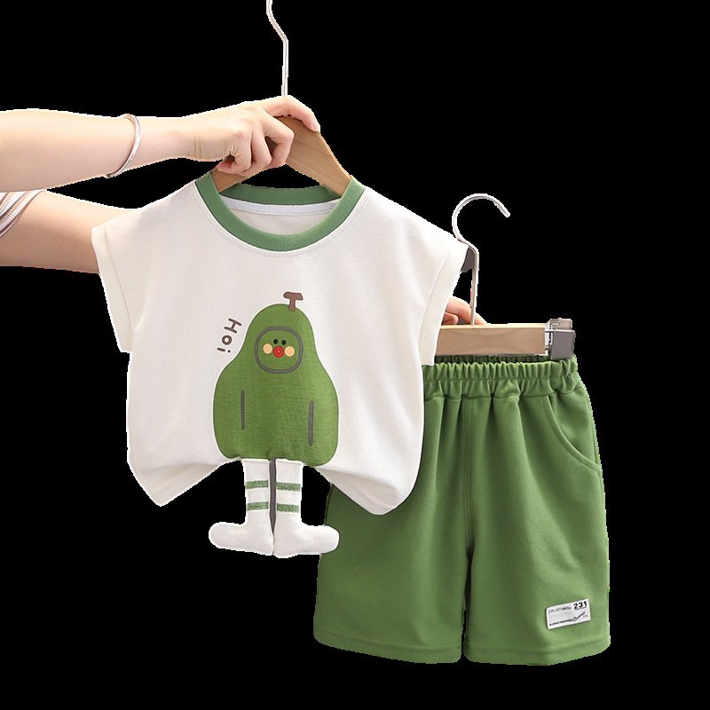 Summer Kid Clothes cute cartoon simple baby Boys clothing sets Children's Cartoon top Shorts Boys suit