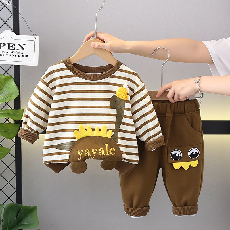 Children clothing New Arrived Toddler Baby Boy Casual Spring Fall Clothing Cotton Long Sleeved sweatshirt sports pants 2Pcs Set