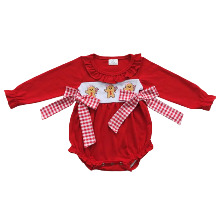 RTS In Stock Red Sibling Matching Sets For Kids Boutique Gingersnap Embroidery Outfit Children Christmas Smocked Clothing Sets