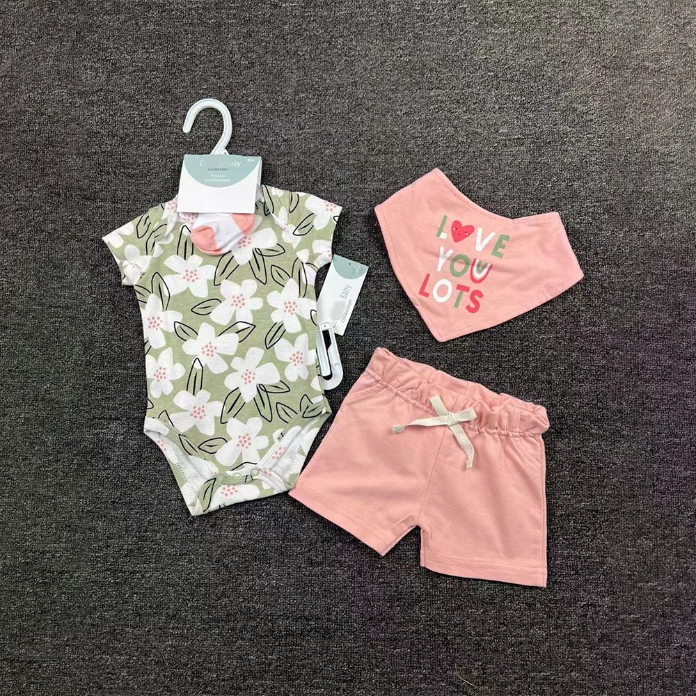 New Style Kids Boutique 3 Pcs Boy Clothing Sets Short Plain Children Clothing Fashion Handsome Sets Baby Boys