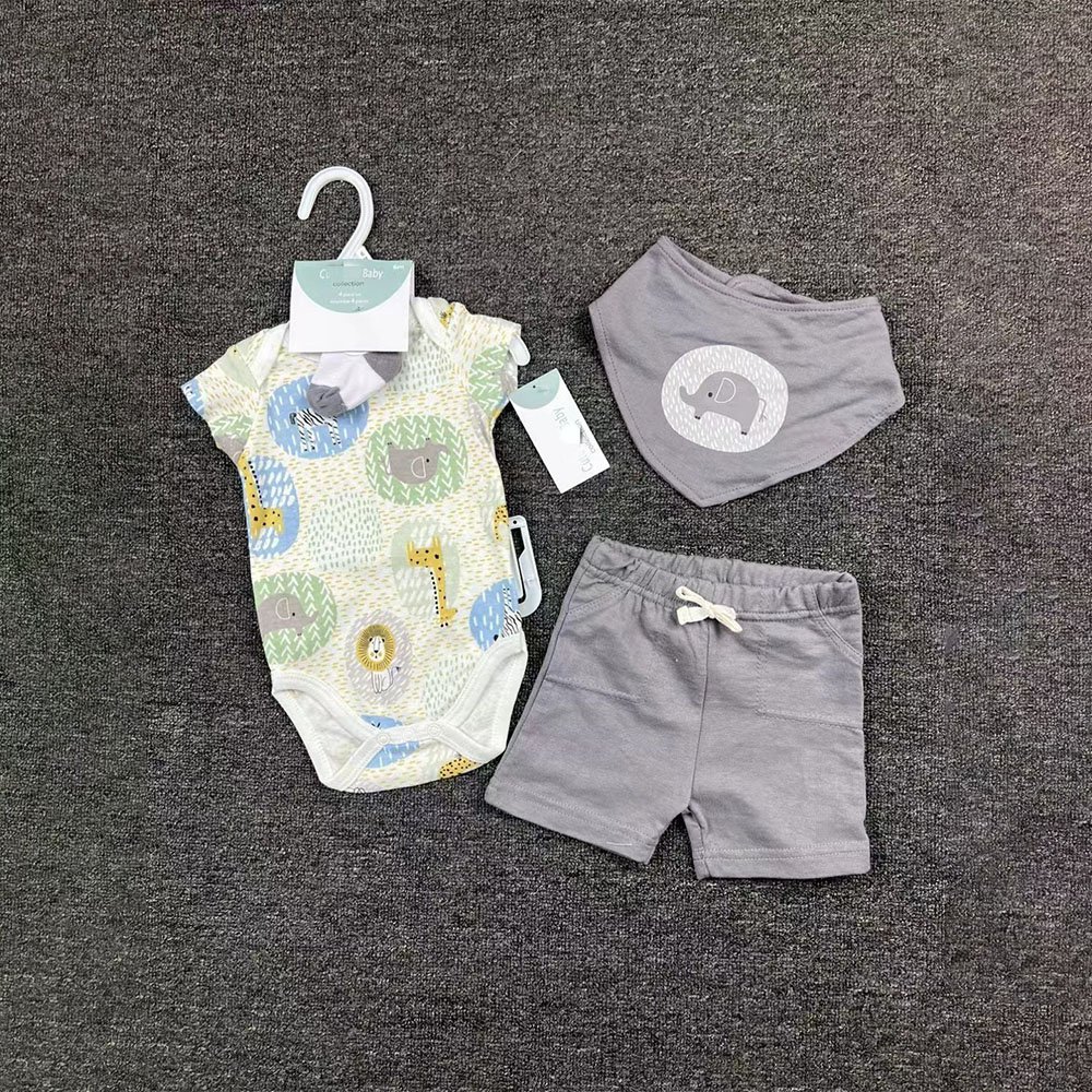 New Style Kids Boutique 3 Pcs Boy Clothing Sets Short Plain Children Clothing Fashion Handsome Sets Baby Boys