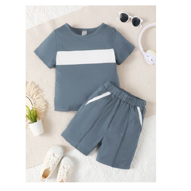 Wholesale Cheap Price Shorts Kids Jogger Sets Cotton 2024 2 Piece Custom Logo Multi Color Plain Summer Child Baby Boy Clothing