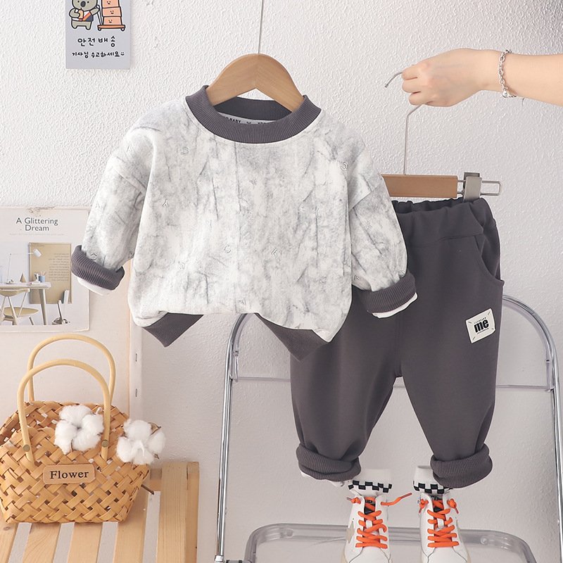 2024 Newest Children Spring Autumn 2pcs Hoodies Suits Printed Casual Boys Clothing Sets