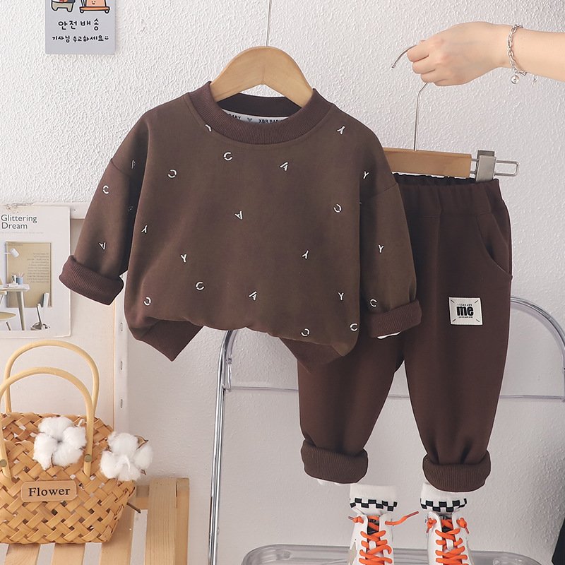 2024 Newest Children Spring Autumn 2pcs Hoodies Suits Printed Casual Boys Clothing Sets
