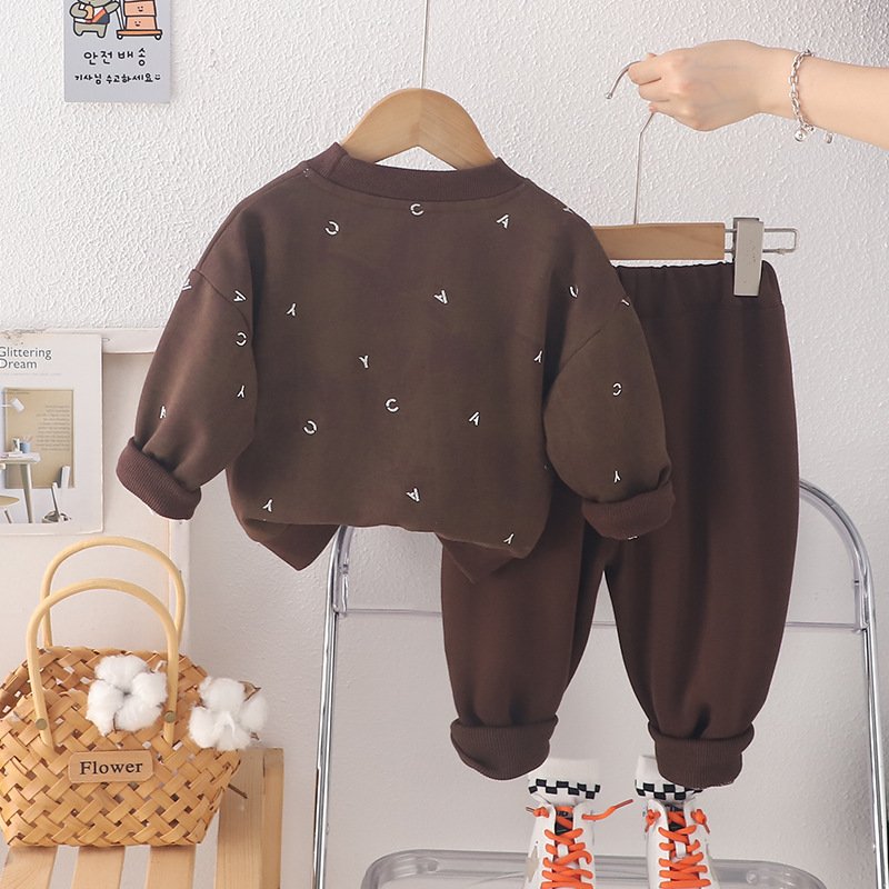 2024 Newest Children Spring Autumn 2pcs Hoodies Suits Printed Casual Boys Clothing Sets