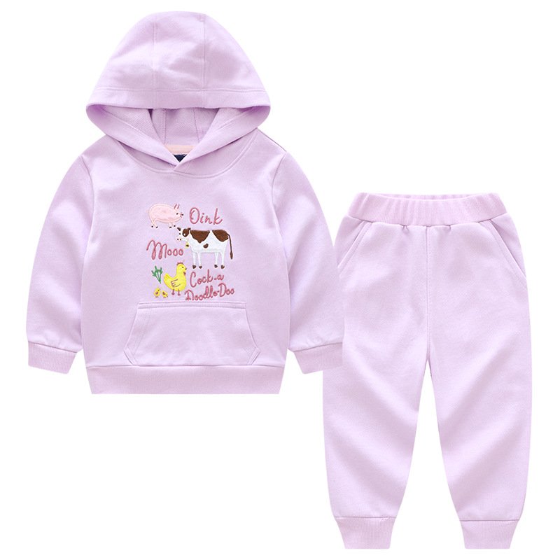 2024 Autumn 2 Piece Thickening Long Sleeve Toddler Baby Sweatshirt Hoodie Boys Clothing Set for Kids Children Sport Wear