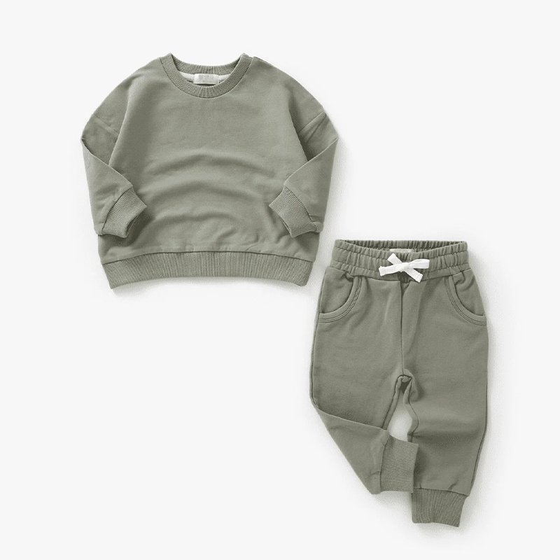 Organic cotton toddler boys clothing sets kids sweatsuit jogger sets custom children tracksuits streetwear kids sweatshirt set
