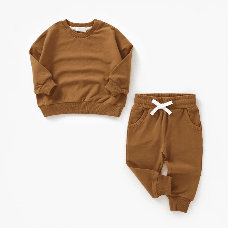 Organic cotton toddler boys clothing sets kids sweatsuit jogger sets custom children tracksuits streetwear kids sweatshirt set