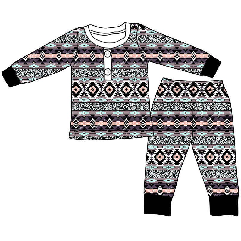 New Style Popular Polyester And Cotton Baby Long Sleeve Pajamas Set Kids Boy Clothing