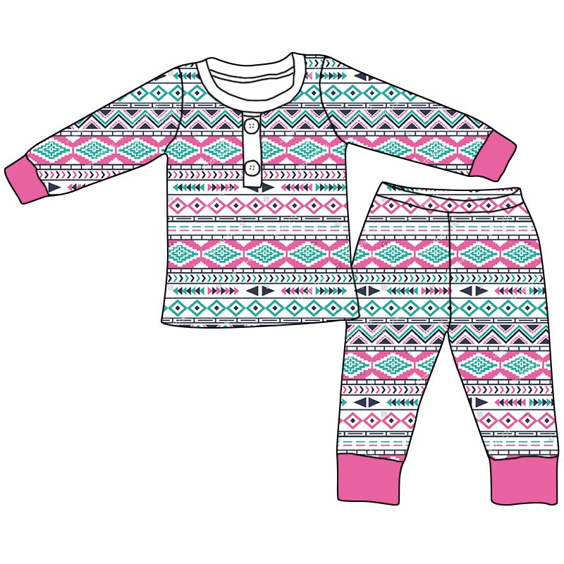 New Style Popular Polyester And Cotton Baby Long Sleeve Pajamas Set Kids Boy Clothing