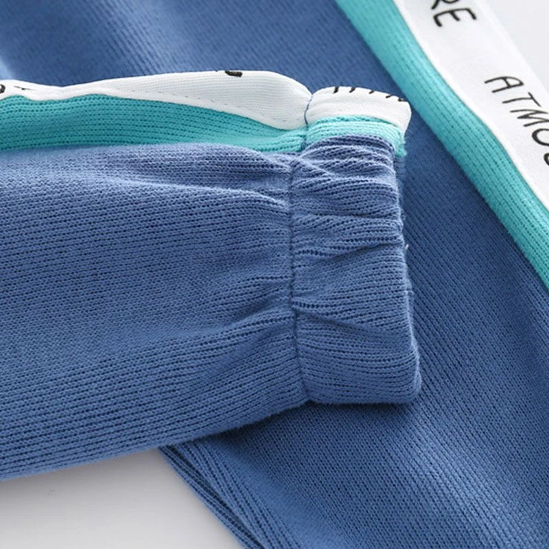 New Spring Autumn Children Clothing Boys Patchwork Cotton T-shirt Pants 2pcs/sets Toddler Sport Clothing Infant Kids Tracksuit