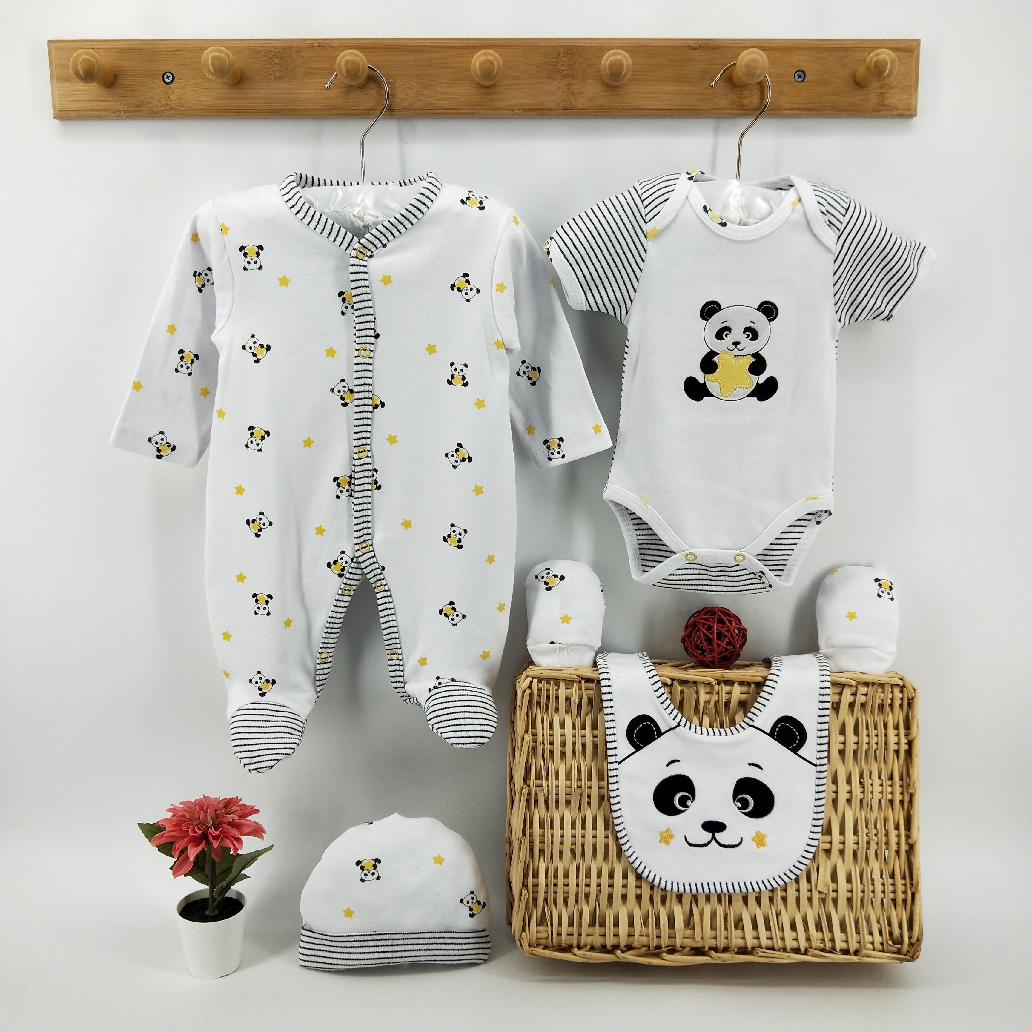 High end interlock 100% cotton 5 pieces all season breathable kids boy clothing set baby clothes set