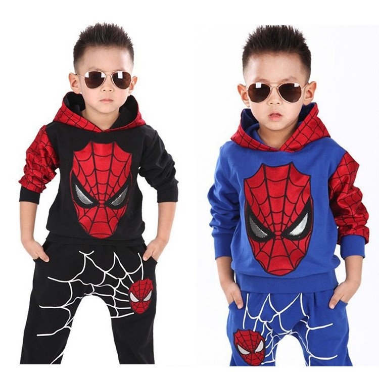Customized Children's Spider Man Clothing Boys Cool Children's Clothing Set Children's Spider Man Two Piece Set Boys