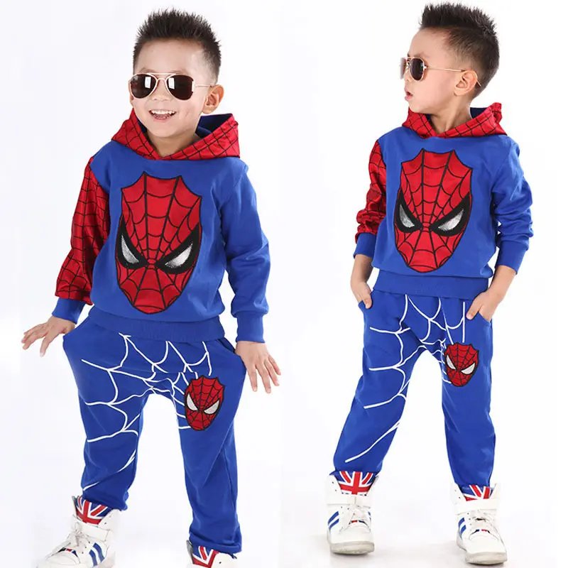 Customized Children's Spider Man Clothing Boys Cool Children's Clothing Set Children's Spider Man Two Piece Set Boys