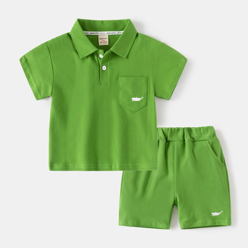 Children outfits summer wear Kids toddler boys clothing sets boys polo shirts shorts