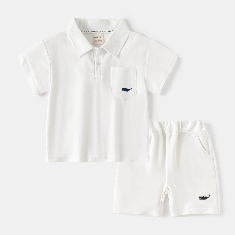 Children outfits summer wear Kids toddler boys clothing sets boys polo shirts shorts