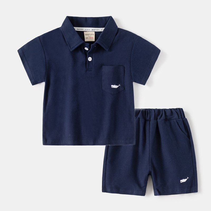 Children outfits summer wear Kids toddler boys clothing sets boys polo shirts shorts