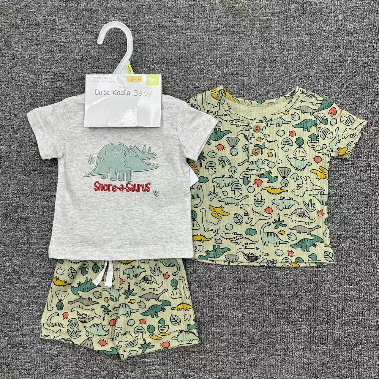 Summer Newborn Boy Short Sleeved Suit Wholesale High Quality Baby Cotton T-Shirt+Pants 2pcs Sets Infant Sports12m Clothing