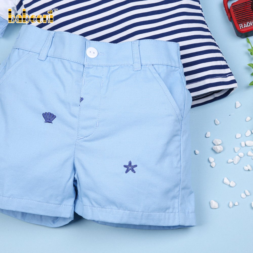 Machine Embroidery boy Outfit ODM Wholesale Smocked Children clothing boys clothing sets - BB1556