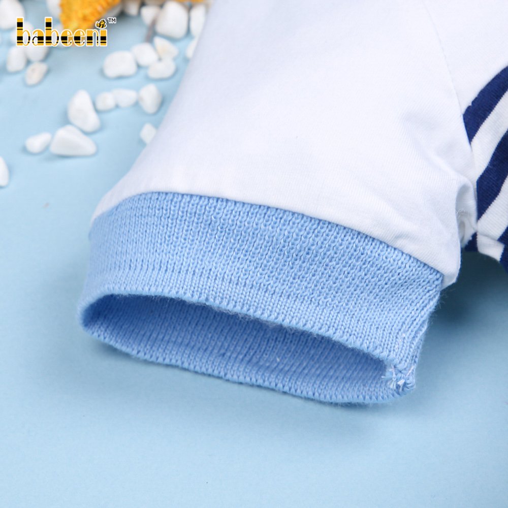 Machine Embroidery boy Outfit ODM Wholesale Smocked Children clothing boys clothing sets - BB1556