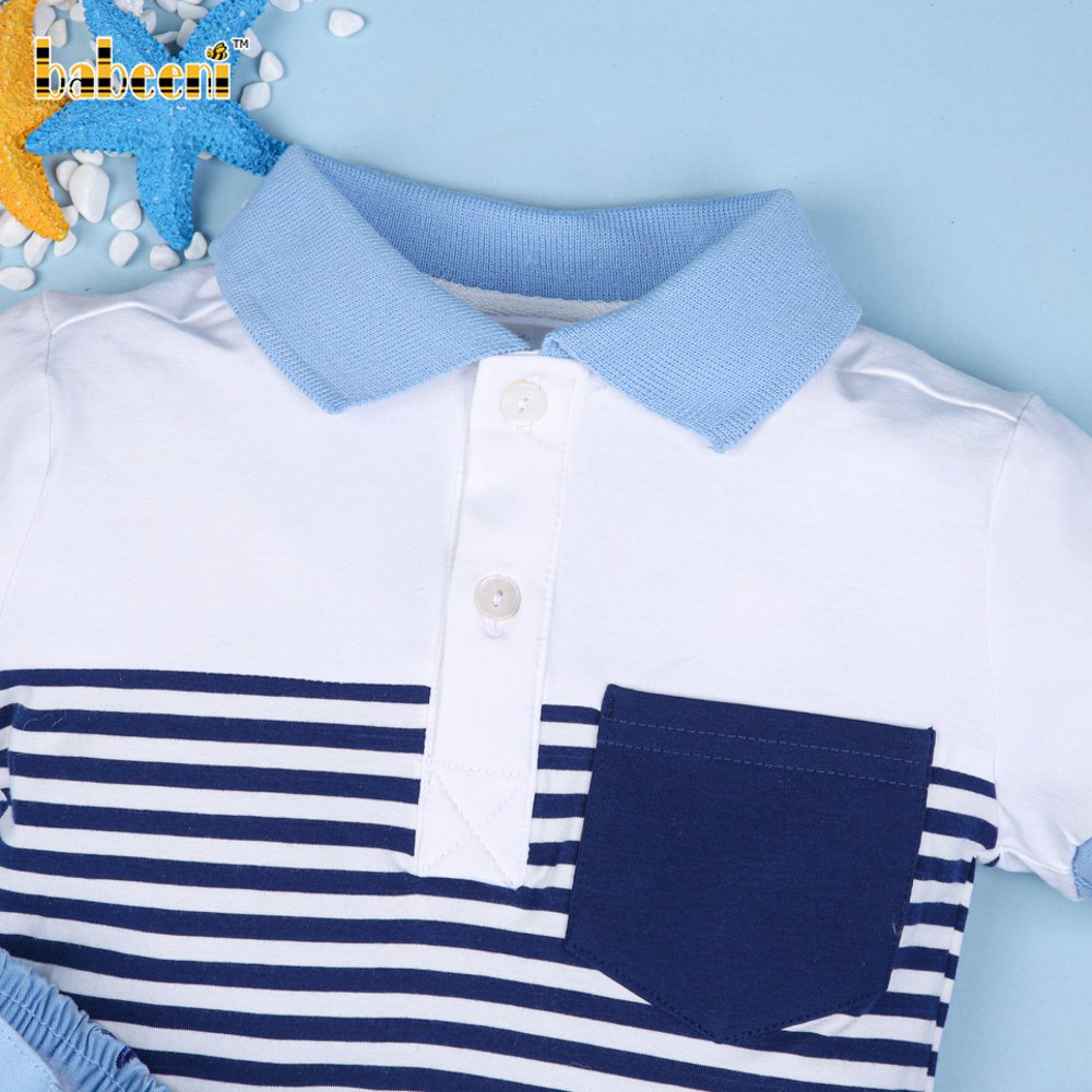 Machine Embroidery boy Outfit ODM Wholesale Smocked Children clothing boys clothing sets - BB1556