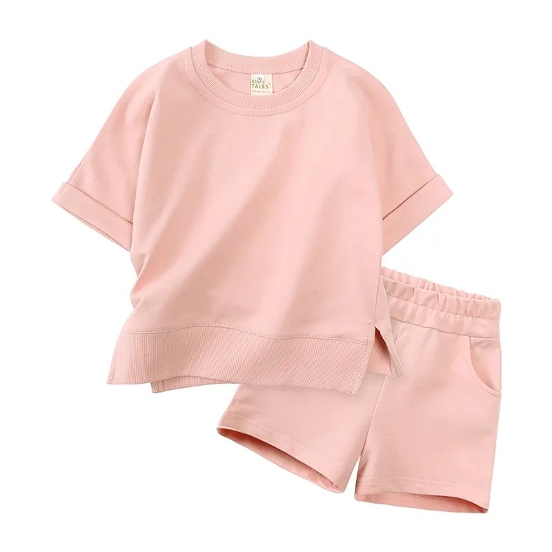 8412 Custom Kids Toddler Summer Fashion Clothing Set Children Boys Girls Bulk Wholesale Blank Kids Clothes Sets Supplier