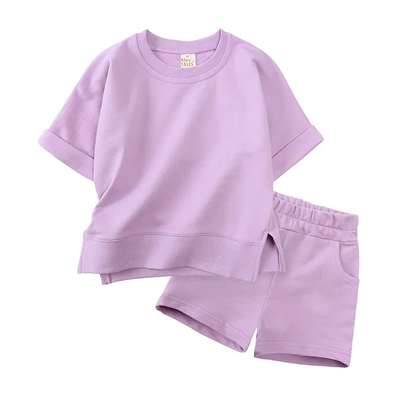 8412 Custom Kids Toddler Summer Fashion Clothing Set Children Boys Girls Bulk Wholesale Blank Kids Clothes Sets Supplier