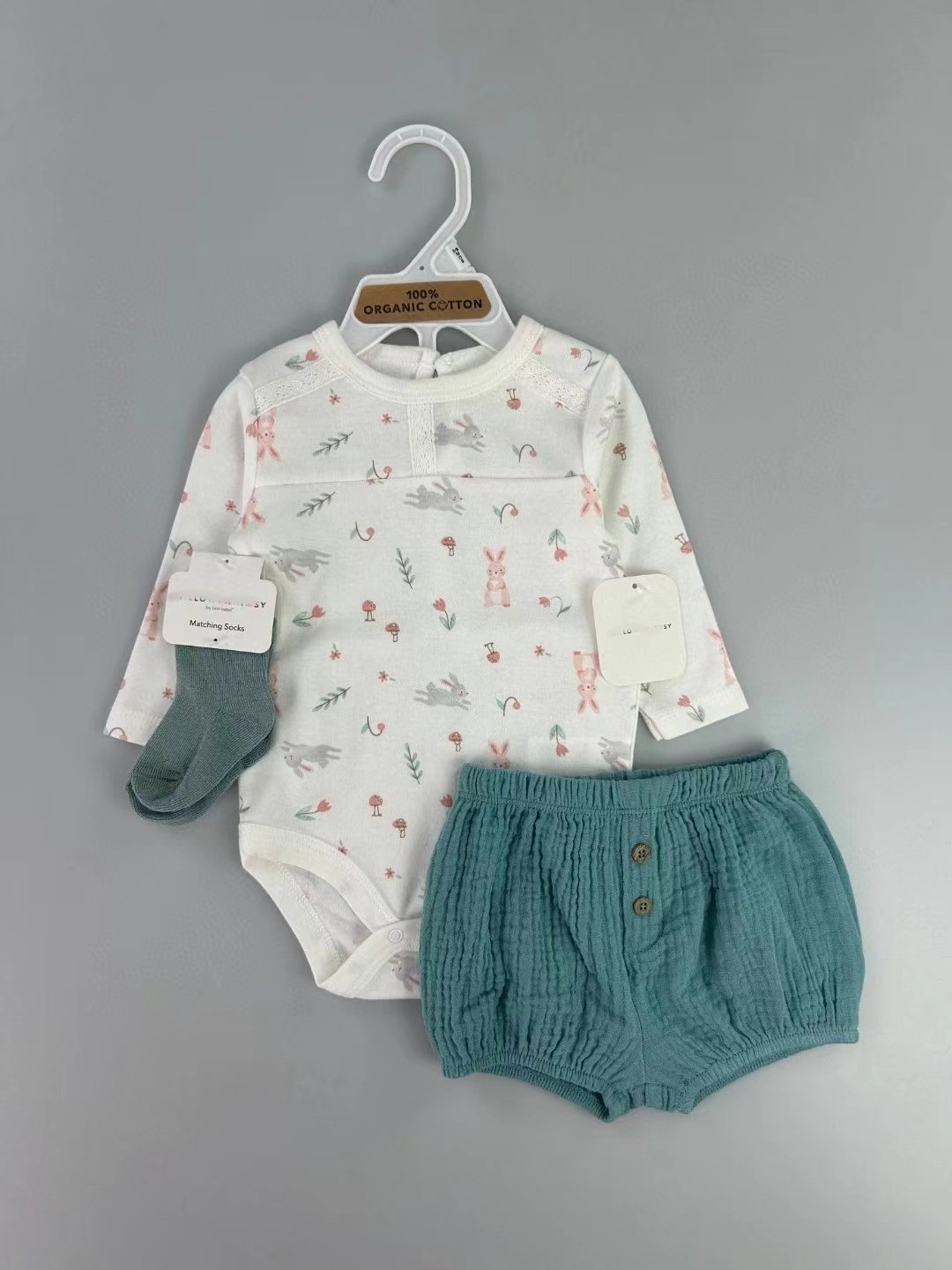 Factory Wholesale Newborn 100% Organic Cotton 3-Piece Sets Boy Long Sleeve Comfortable Sets Children Cartoon Cute Sets 0-12M
