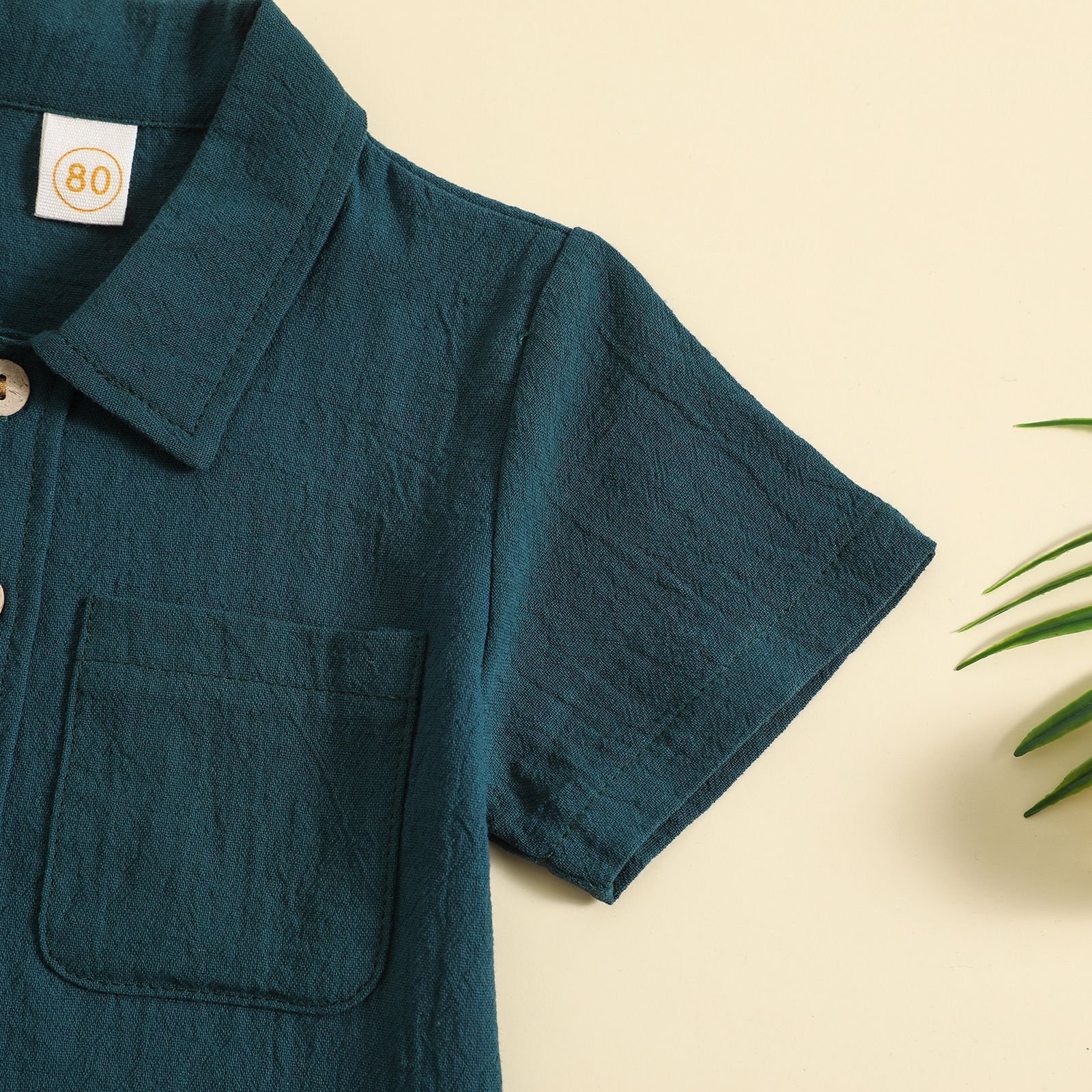 Summer New Cotton And Linen Children's Suit Casual Wind Short-Sleeved Polo Shirt Solid Color Boy's Clothing Sets