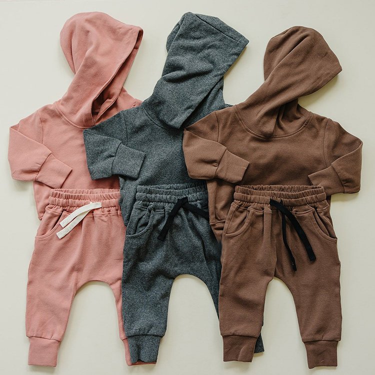 Wholesale Children Clothing Custom 3d embossed French Terry Kids Boys Hoodie Tracksuit Clothing Set