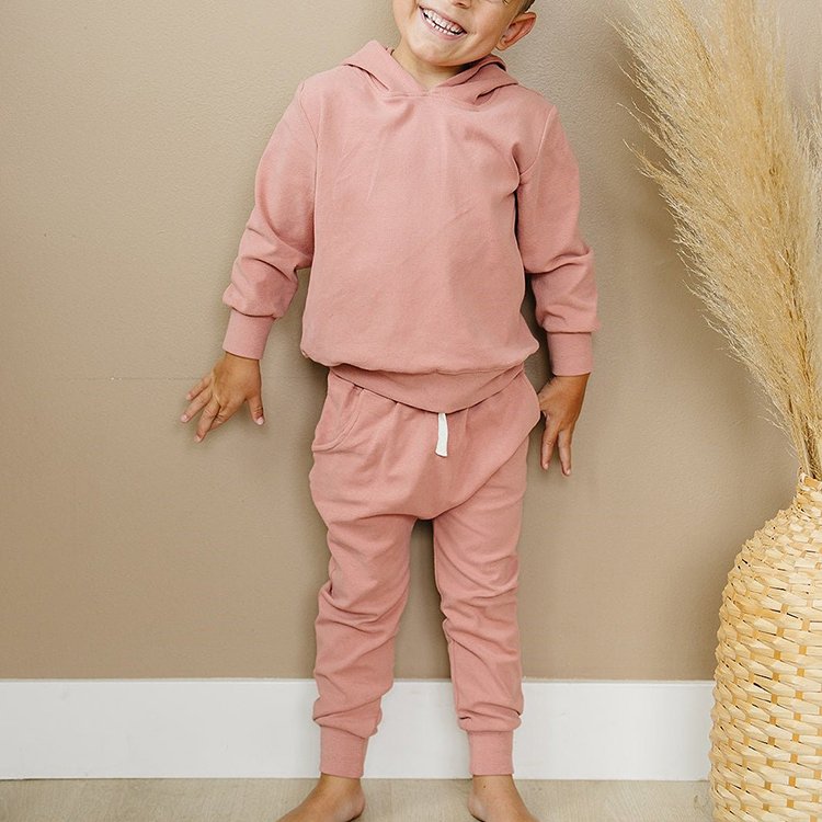 Wholesale Children Clothing Custom 3d embossed French Terry Kids Boys Hoodie Tracksuit Clothing Set