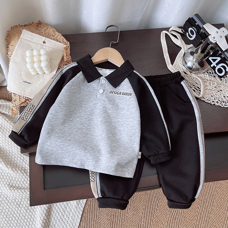 Spring Autumn Brand New Children Sweatshirts Boys and Girls Loose Tops Pants 2pcs Set Kids Sports Suits Casual Outwear
