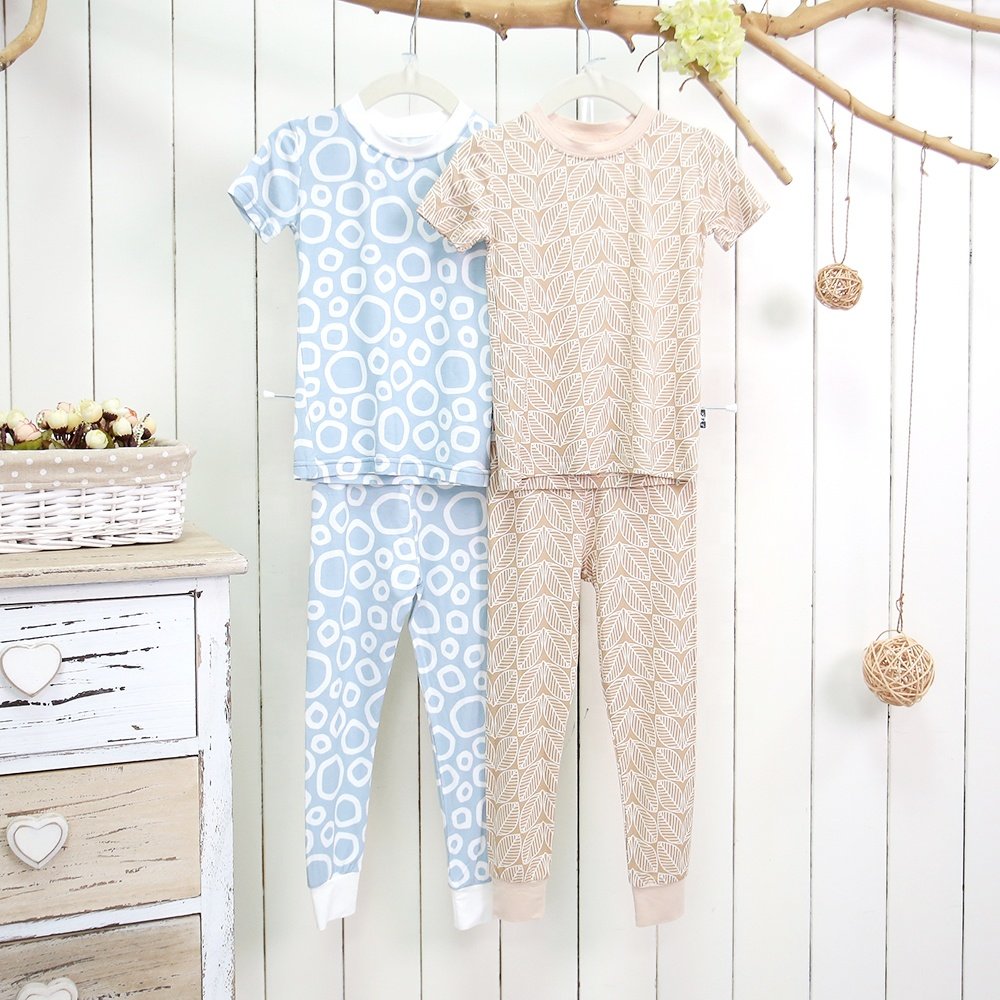 Hot Sale Children's Casual New Design Baby Pyjamas Beautiful Pattern Cartoon 2pcs Set-Short Shirt Long Pants Comfortable Spring