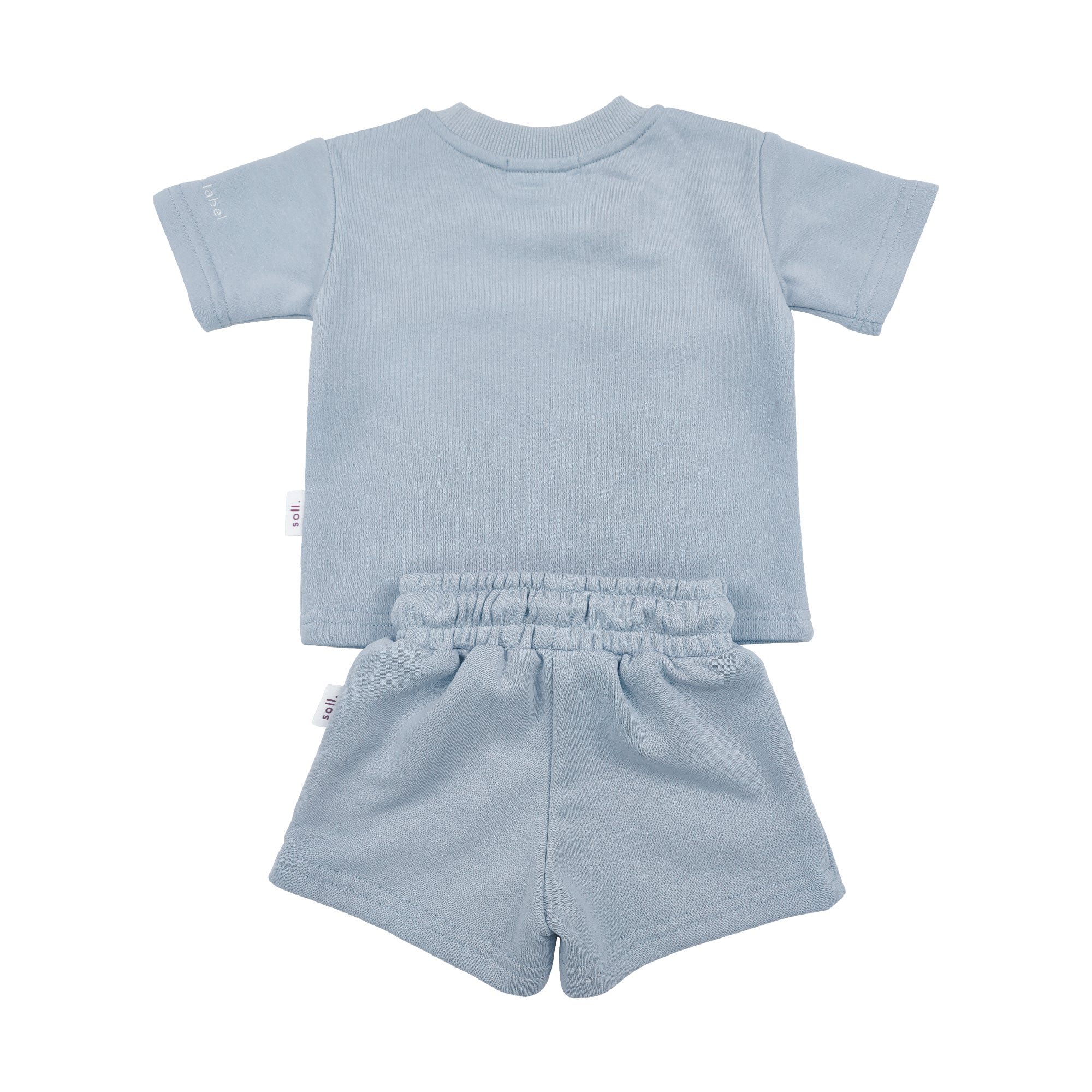 Custom Logo Embroidery Private Casual Summer Crew Neck French Terry Children Boys Two Pieces Set