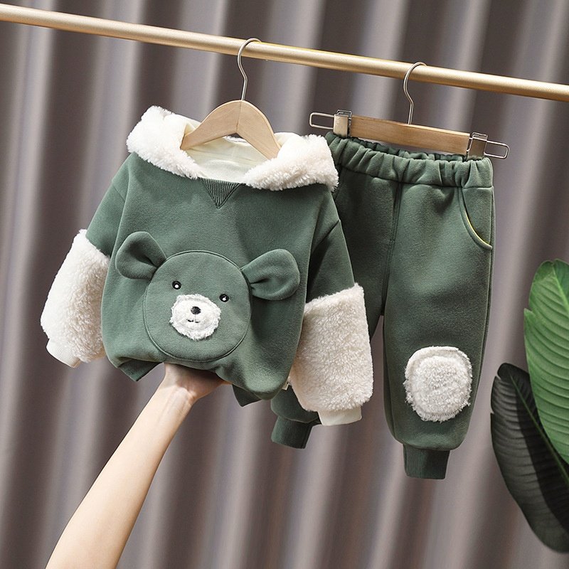 Wholesalers Kids Clothes Children Clothing Two Pieces Set Cute Suits Winter Hoodies Boys Clothing Sets