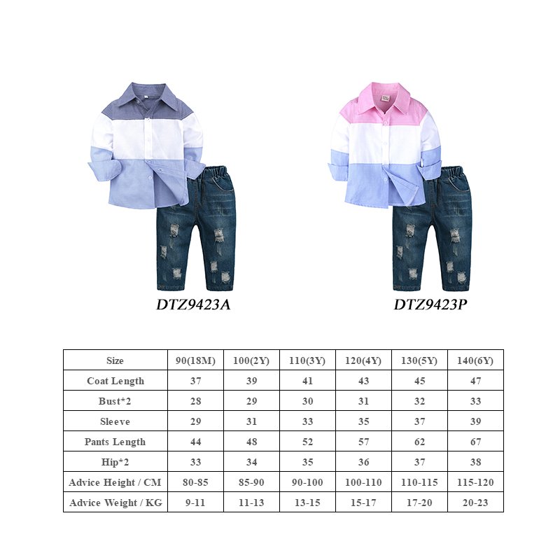 Fashion Spring toddler boy clothes 2pcs children Clothing Sets Shirt + Jean Outfits Set kid boy clothes sets