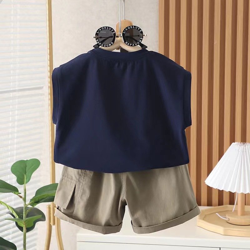 2023 ropa de ninos Summer Cartoon Printing Sleeveless T-shirt Casual Cool Shorts Baby Boy Clothes 2PCS Boys Clothing Sets