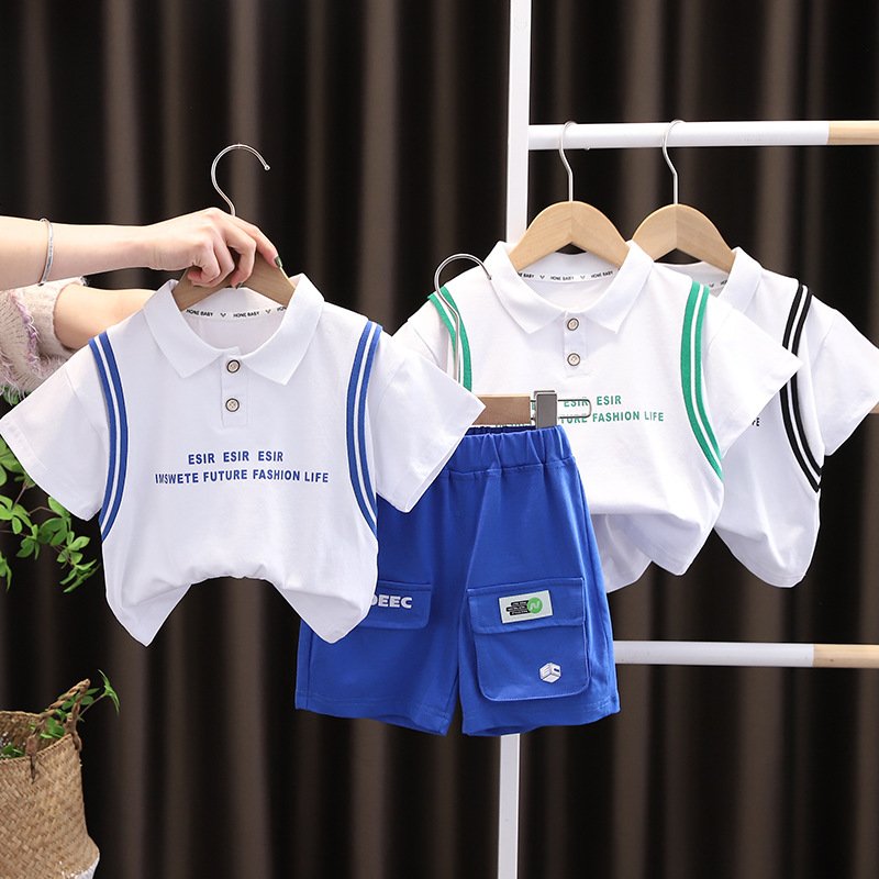Summer Kid Clothes Boys Sports suit baby Boys clothing sets short sleeve + casual shorts 2 piece set