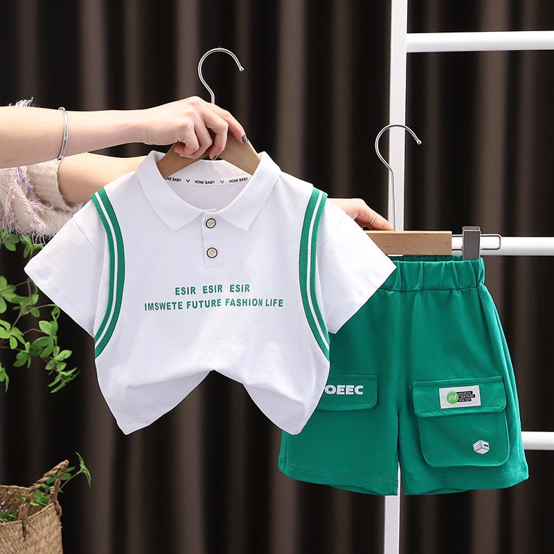 Summer Kid Clothes Boys Sports suit baby Boys clothing sets short sleeve + casual shorts 2 piece set