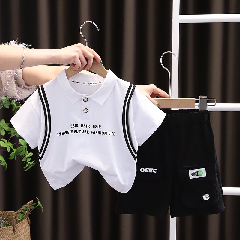Summer Kid Clothes Boys Sports suit baby Boys clothing sets short sleeve + casual shorts 2 piece set