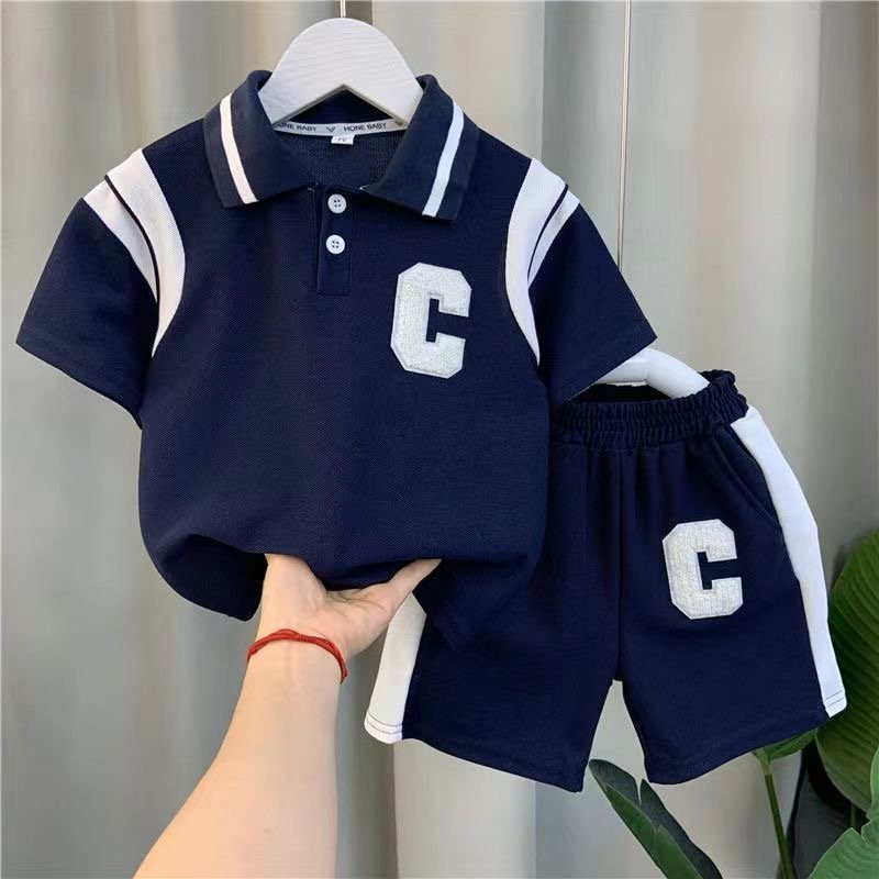 Hot Sale Fashion Kids Summer Outfits Printed T-shirt and Shorts 2pcs Clothes Sets for Teenagers Boys